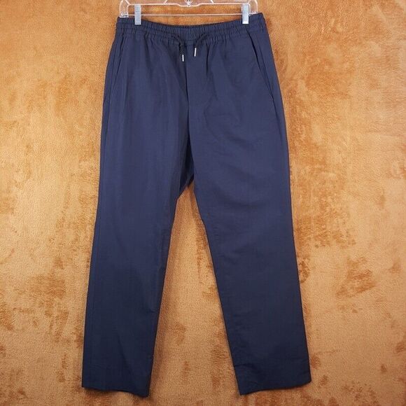 SANDRO Pants Mens Size 40 Navy Pull On Drawstring Straight Leg Pocket Trouser - Picture 1 of 11